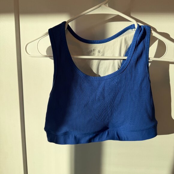 Navy Ribbed Gym Bra Year Of Ours Size Medium - Picture 2 of 5